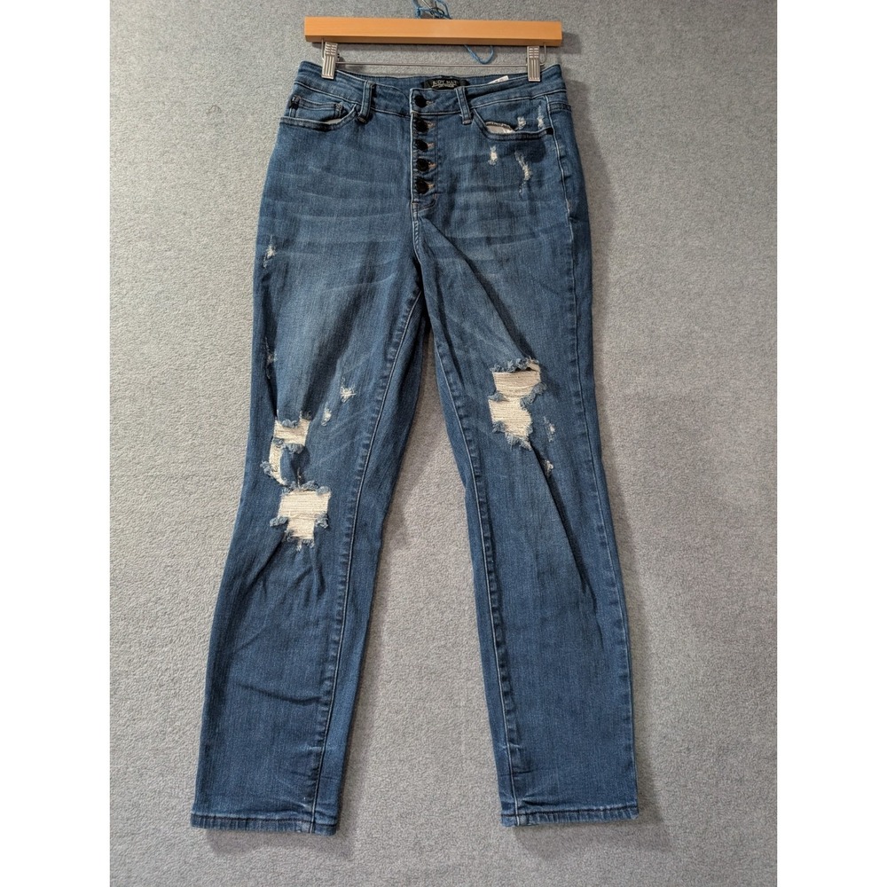 Judy Blue Women's Boyfriend Fit Distressed Jeans Size 7/28 High Rise Normcore‎